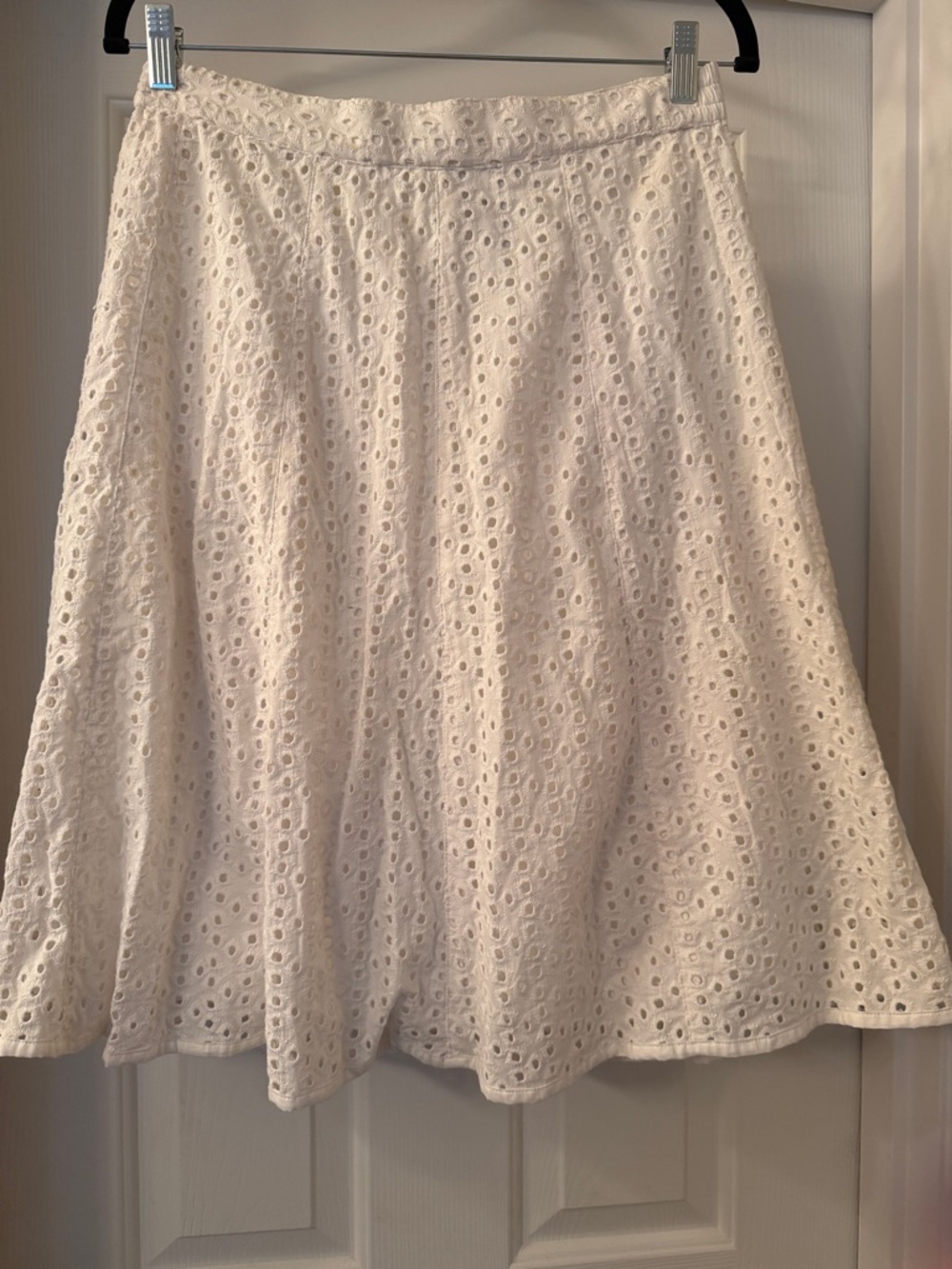 Classic White Eyelet A-Line Skirt